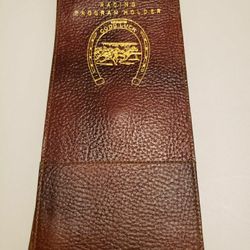 Vintage Faux Leather Racing Program Holder Betting Organizer