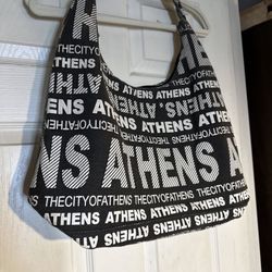 Robin Ruth City Bags ATHENS Canvas Hobo Tote Shoulder Handbag Black Zip