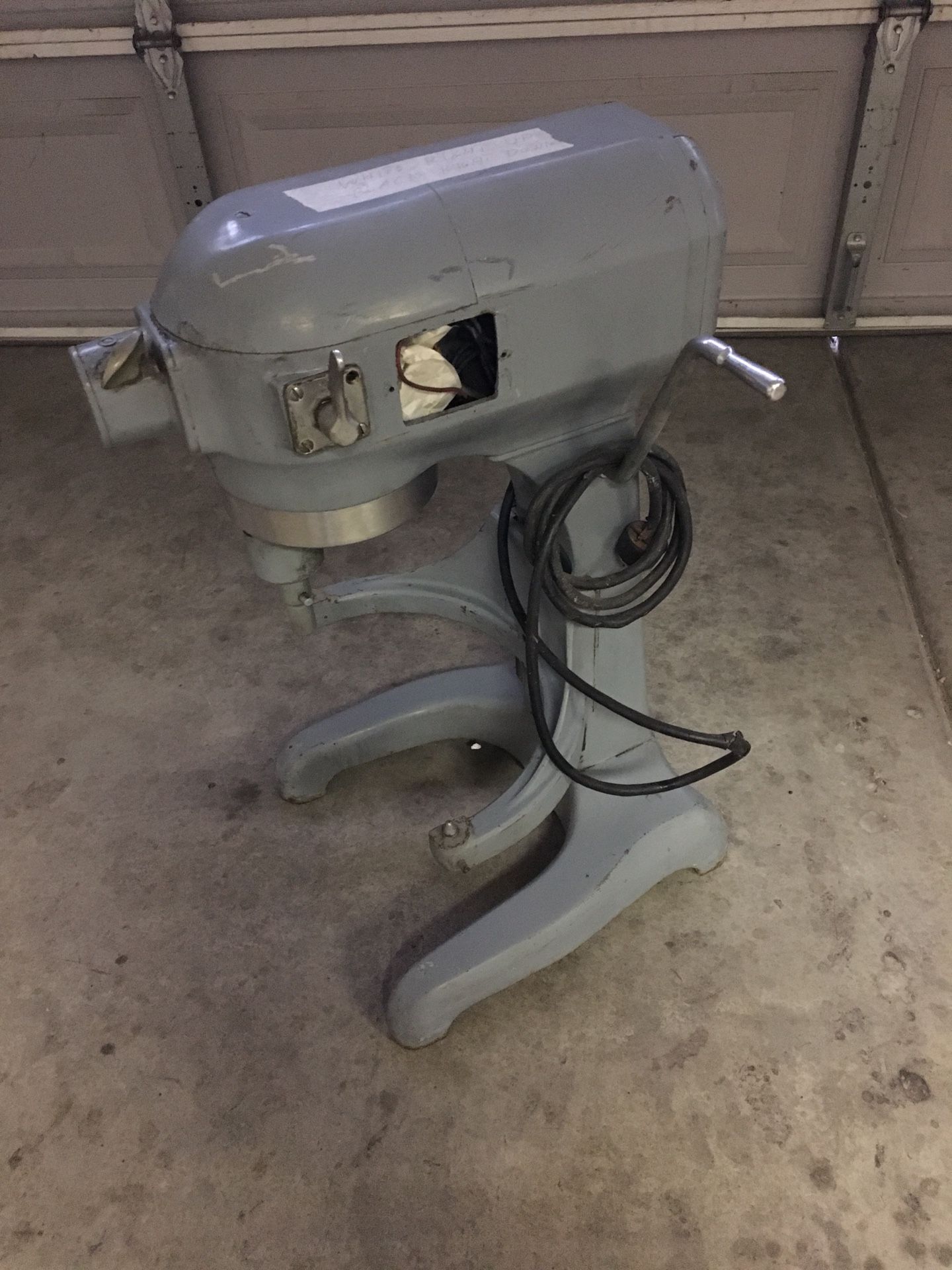 Hobart mixer needs on off switch