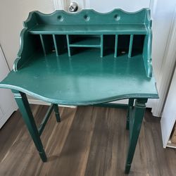 Small Green Wood Secretary Desk