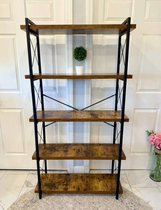 5 Tier Open Bookshelf Rack