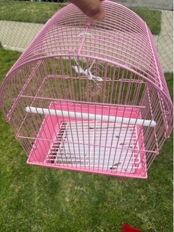 Pink bird cage