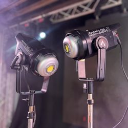 2x Aputure 120D Mark II LED Video Lights w 2x Light Dome II