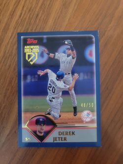 2017 Topps Archives Derek Jeter DJ-1 Blue Parallel #48/50 Yankees SSP