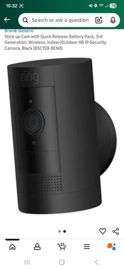 Stick up Cam with Quick Release Battery Pack, 3rd Generation, Wireless, Indoor/Outdoor HD IP Security Camera, Black (8SC1S9-BEN0)