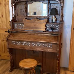 Antique Pump Organ with Stool