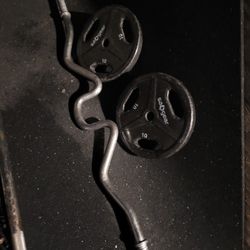 curl Bar N Weights 