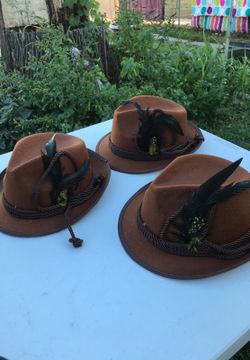 Three German felt hats, never worn