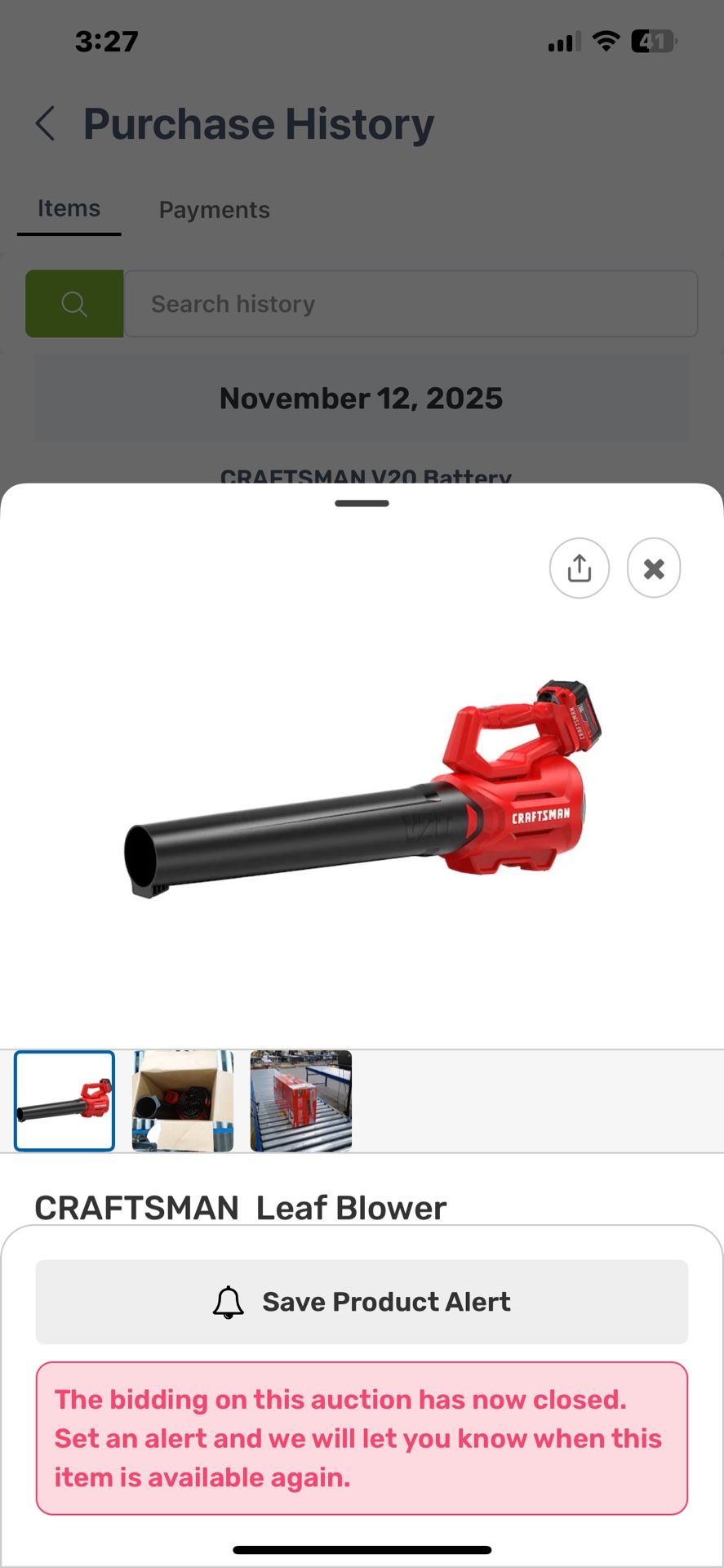 Craftsman Battery Leaf blower 