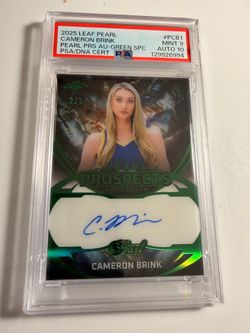 2025 leaf Pearl Cameron Brink #PCB1 Green SPC PSA 9 Auto 10