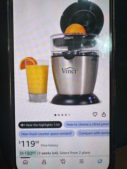 Exprimidor eléctrico Vinci hands-free