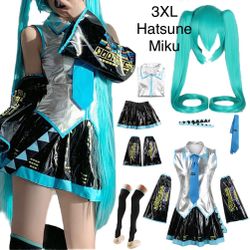 Hatsune Miku Anime Women’s Cosplay Costume Women 3XL Plus Halloween