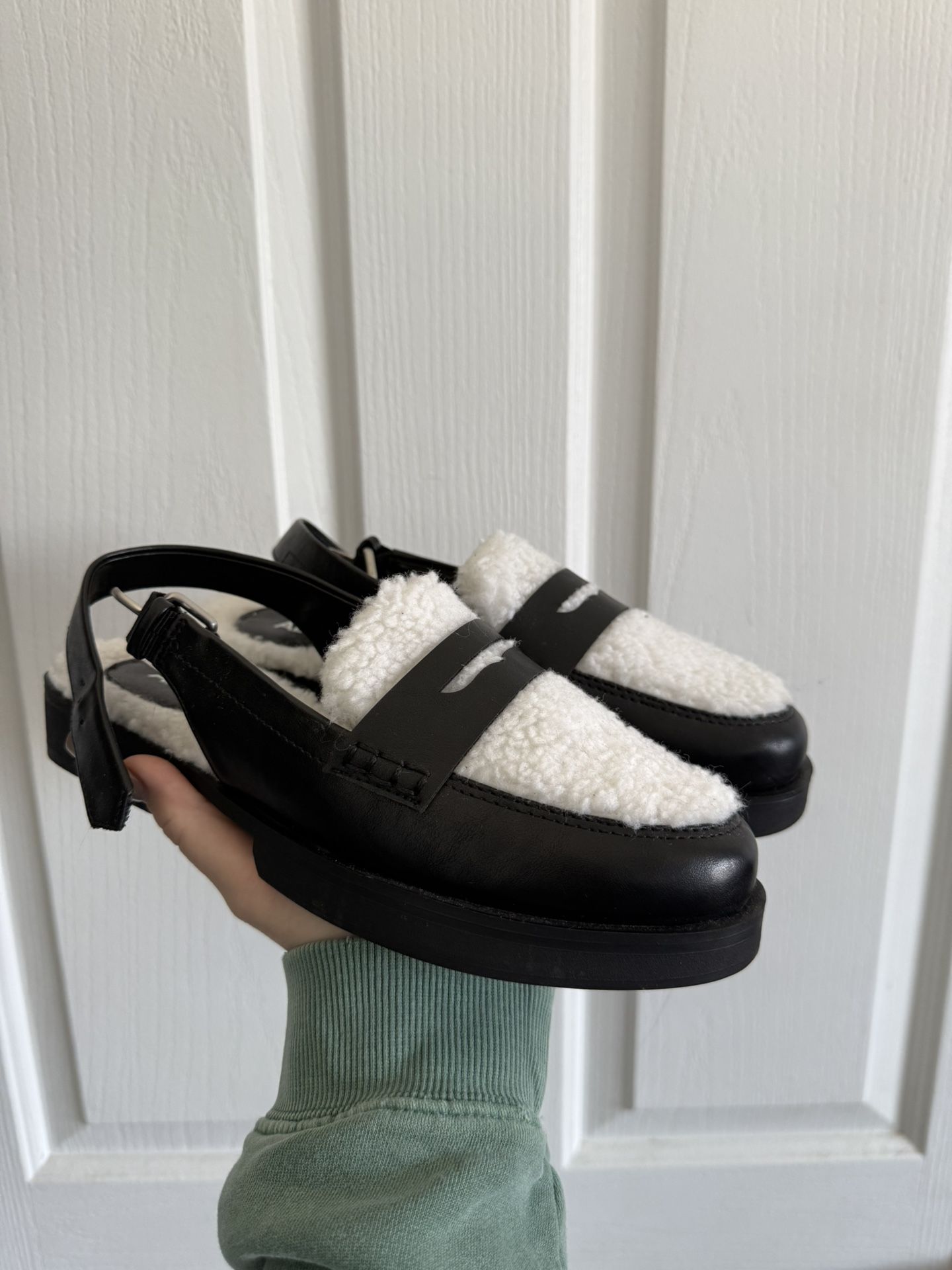 Abound Faux Fur Loafers w/ Heel Strap