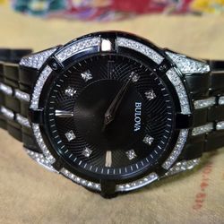 Bulova Crystal Black IP Mens Watch