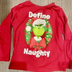 Grinch Xmas Long Sleeve tshirt - Kids Size 5