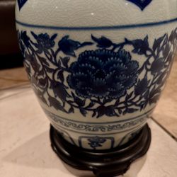 Chinese White And Blue Lamp 