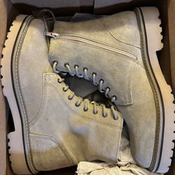 Steve Madden Suede Leather Boots Zip-up NEW