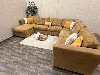 Large Mustard Sectional Couch - Delivery Available