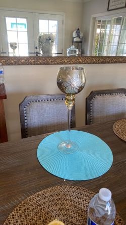 Glass candle holder