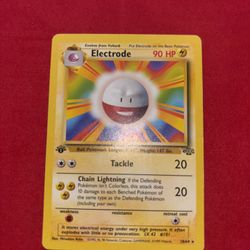 Pokemon Electrode 1st Edition Rare Non-holo Jungle Set Error Art