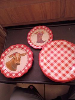 Pioneer Woman Set Of Six 8 1/2" Salad Plates Plus Appetizer Plate