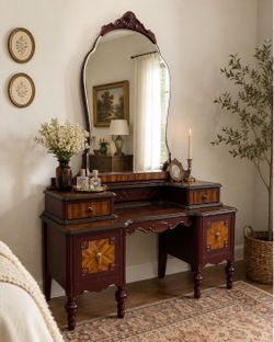 Antique Victorian Oxblood Vanity | Restored Statement Piece