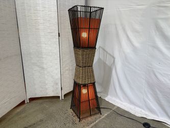 Creative Hand-Woven Bamboo Floor Lamp