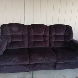 Beautiful Velvet Purple Lazy Boy Recliner Sofa.