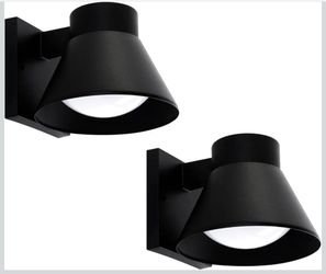2 Pack LED Outdoor Wall Light Fixtures, Black