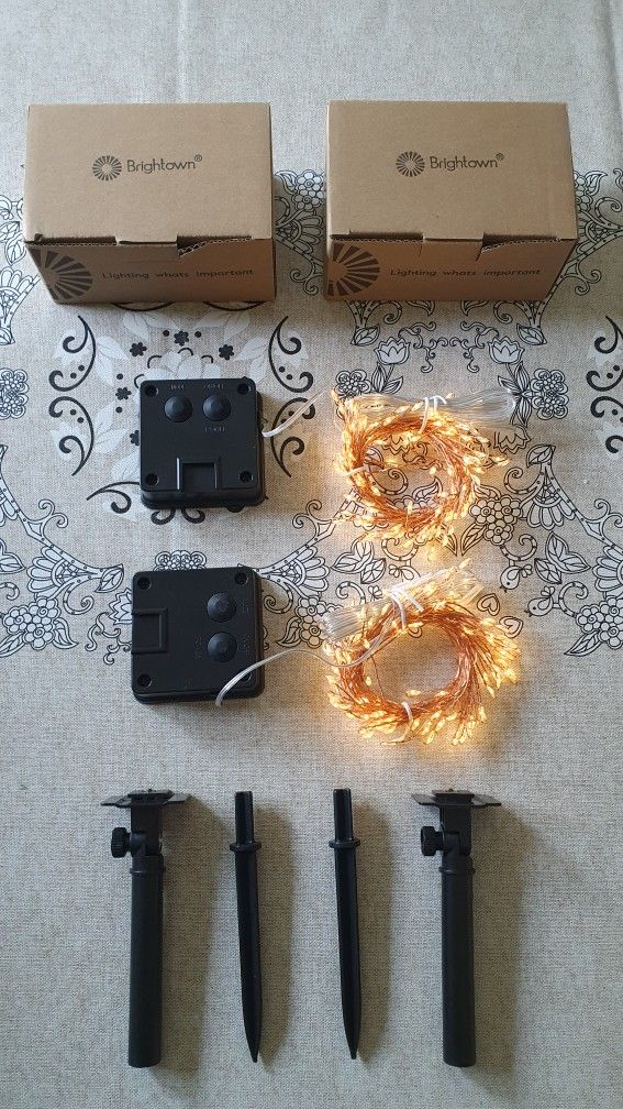 Waterproof LED Solar String Lights, 2pcs