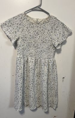 H&M white floral Dress girls 10-12