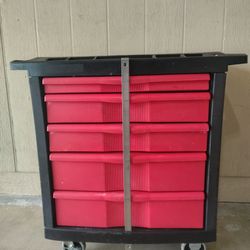 Rubbermaid 5 drawer mobile work tool cart