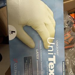Uni Gloves UniTex Latex Powder Free Gloves -100 Size Large