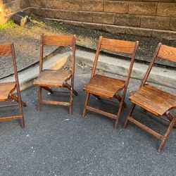 4 Wooden Folding Chairs