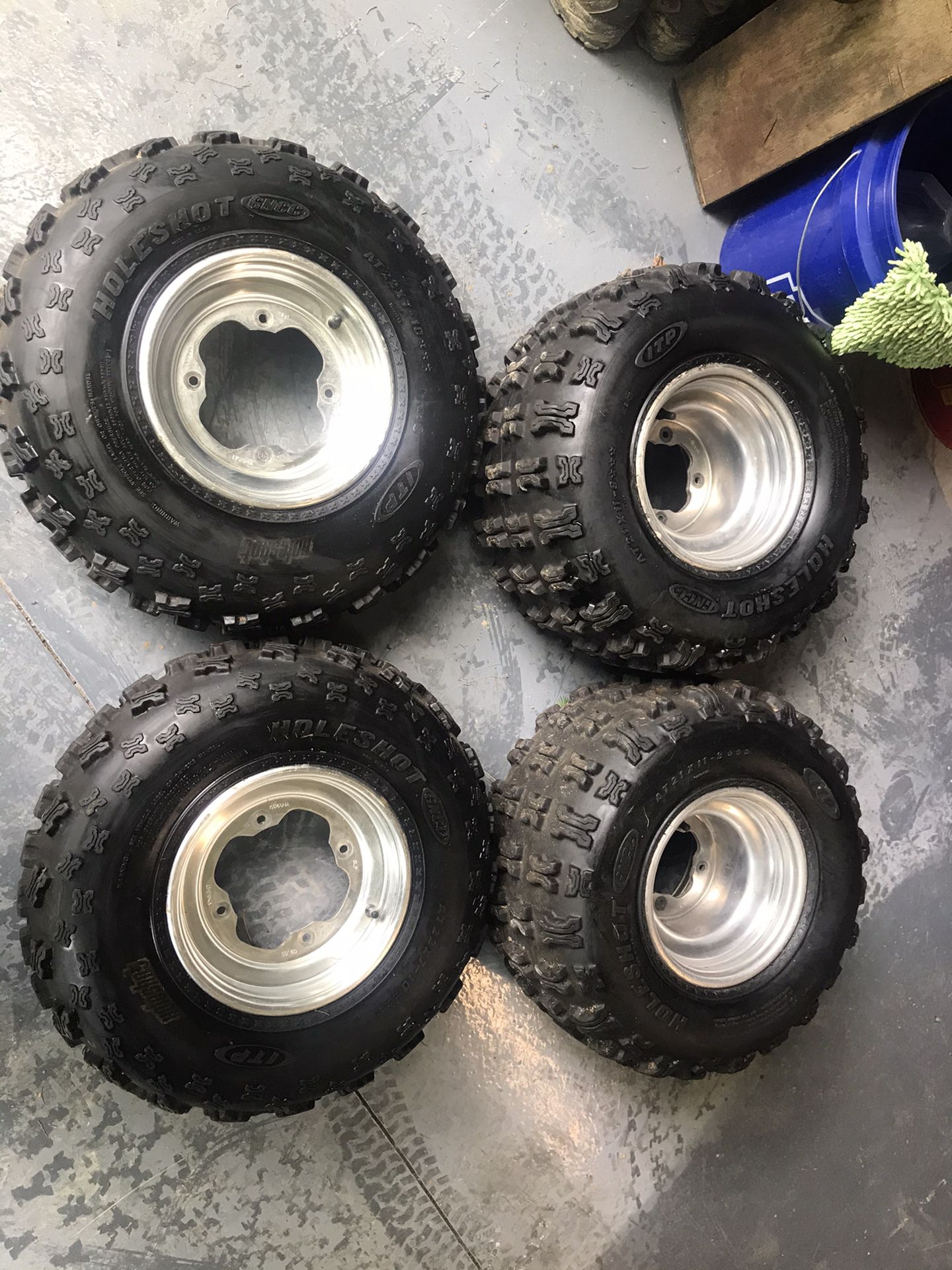 ITP Holeshot GNCC tires mounted on Yamaha rims