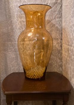 Amber Glass Vase - VINTAGE