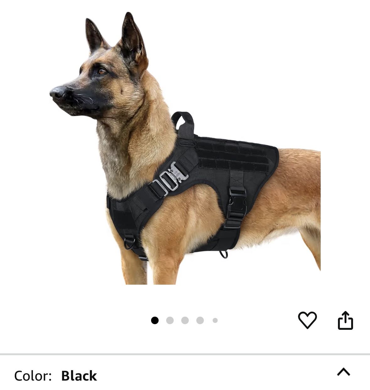 rabbitgoo Tactical Dog Harness for Large, Heavy Duty Pet Harness with Handle, No-Pull Service Vest Large Breed, Adjustable Military Dog Vest for Train