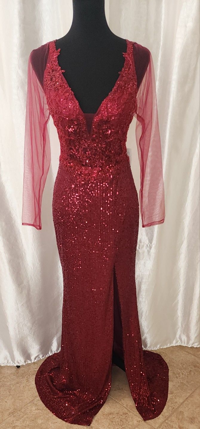 Red Sequin Dress