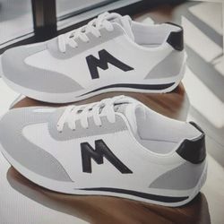 Women's Casual Sporty Trainers, Soft Sole Lace Up Walking Shoes- Size 8