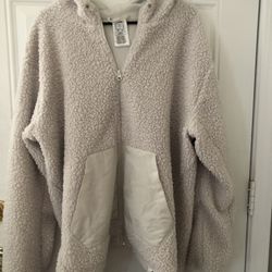 Adidas Cozy Sherpa Zip-Up Hoodie women’s size Large