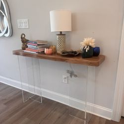 Modern Acrylic & Wood Console Table – Elegant + Minimalist Design