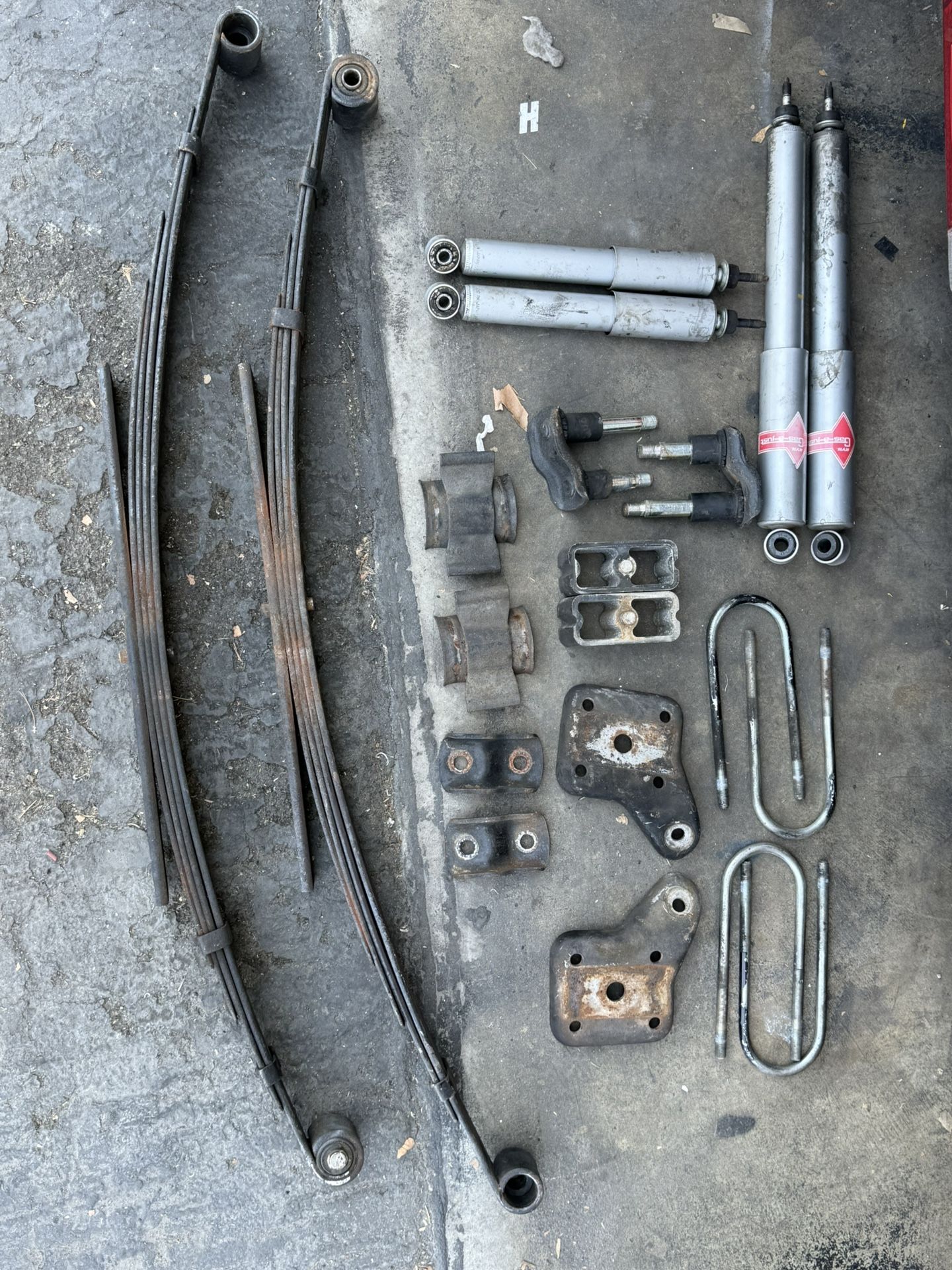 Datsun 521 Rear Suspension  – Leaf Springs, KYB Shocks, Drop Blocks – $175 OBO 