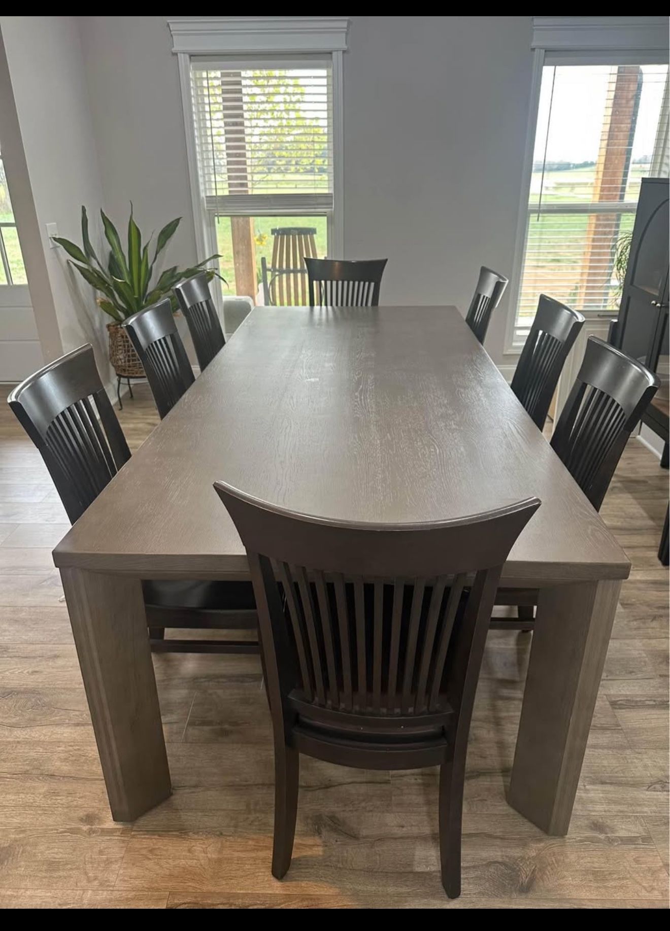dining table,/ 8 chairs /96, long 42 wide