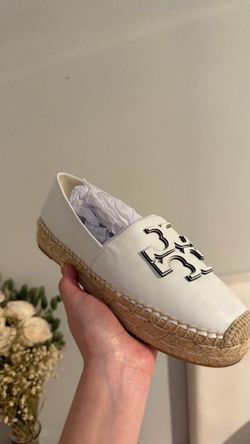 Tory Burch White Leather Espadrille