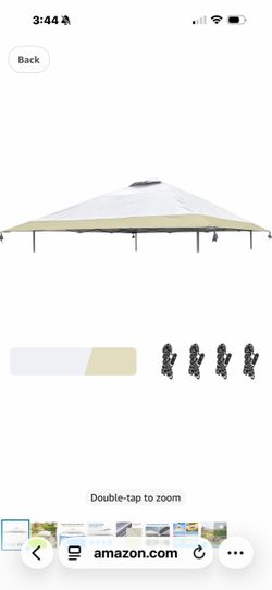 Joramoy 13x13ft Replacement Canopy Cover Waterproof Taped Seams(WhiteBeige)