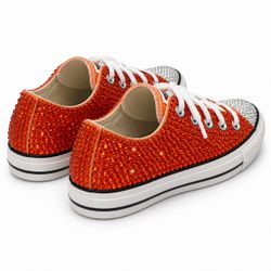 Custom Rhinestone Converse Low-Top Sneakers