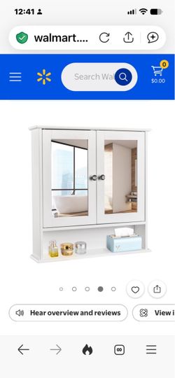 White medicine cabinet with mirrors
