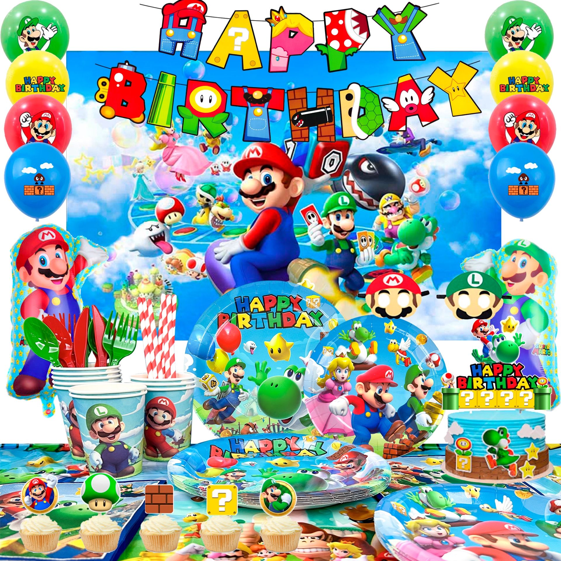177pcs Super Mario Birthday Party Supplies (New, Unopened)
