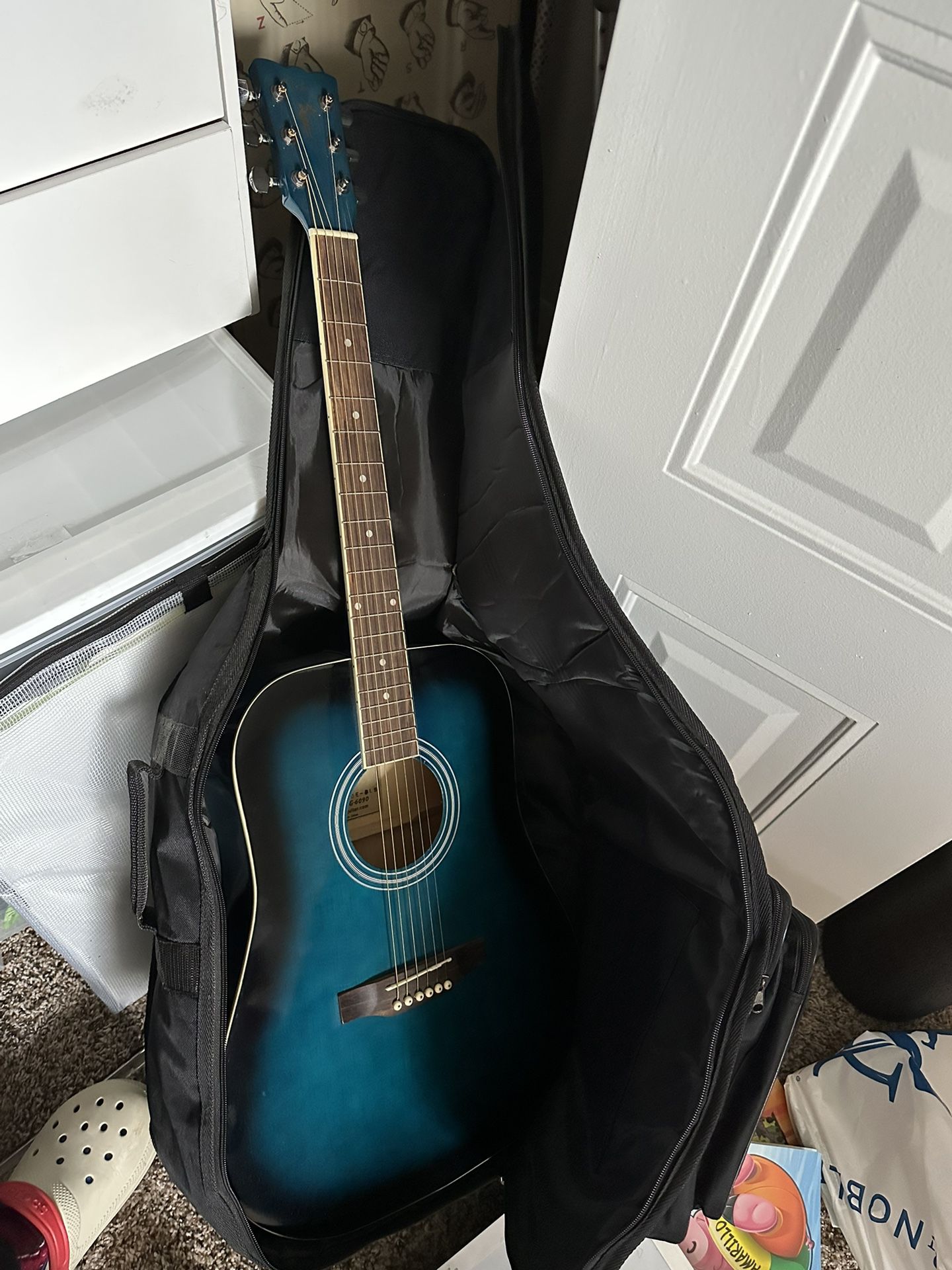 Blue Acoustic Guitar  