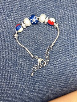 Pandora, red white and blue Ocean Theme Bracelet